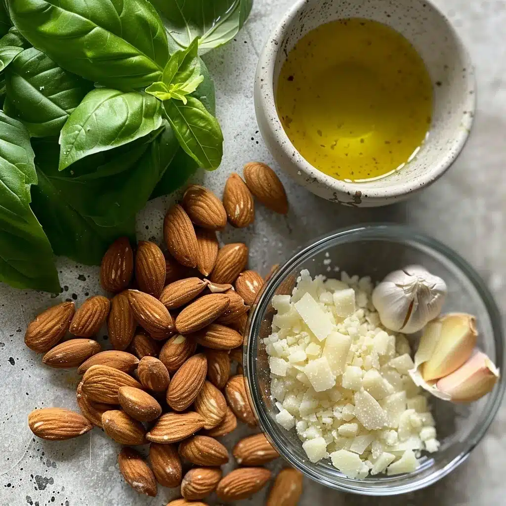 Almond Pesto Recipe: The Best 10-Minute Sauce Twist You’ll Love 9 almond pesto recipe ingredients on table