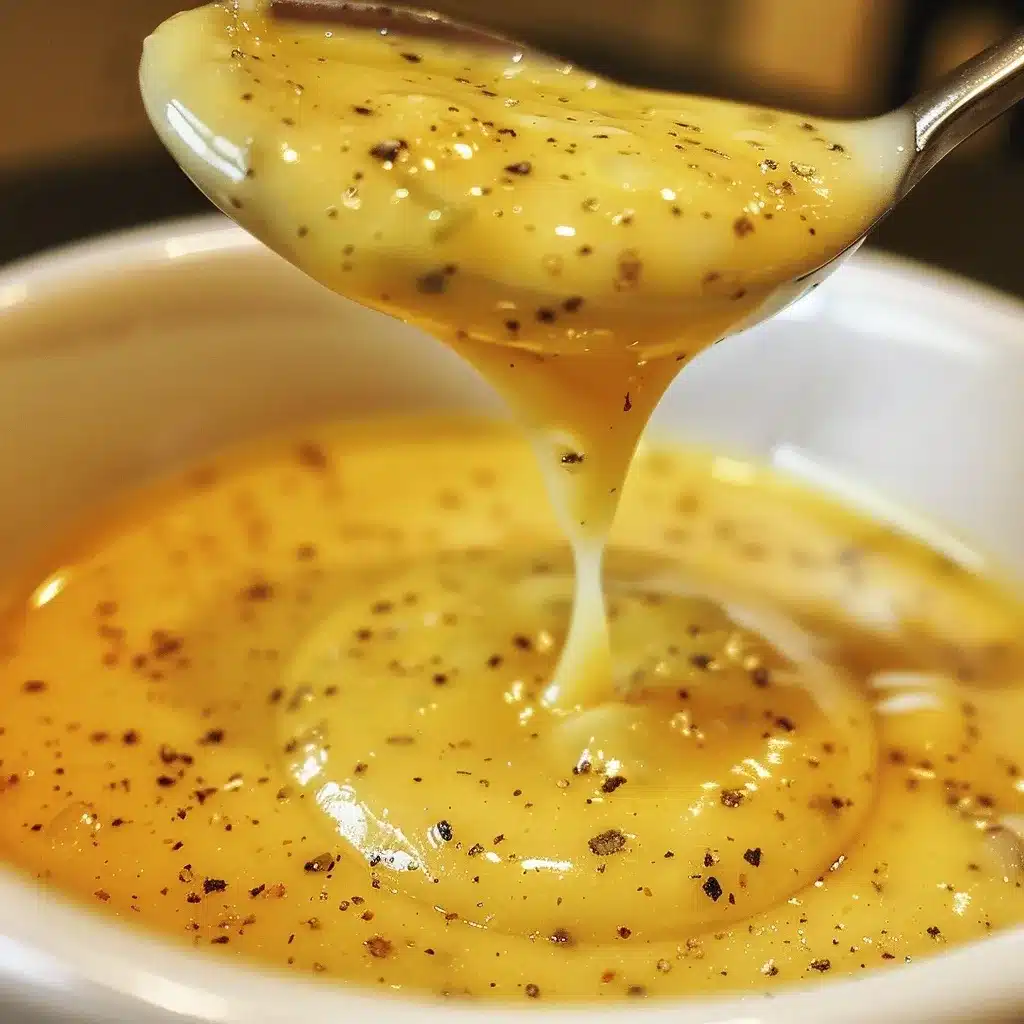 Lemon Pepper Sauce Recipe: Simple & Delicious With Just 5 Ingredients 8 Lemon pepper sauce recipe being poured into a bowl with lemon zest and black pepper