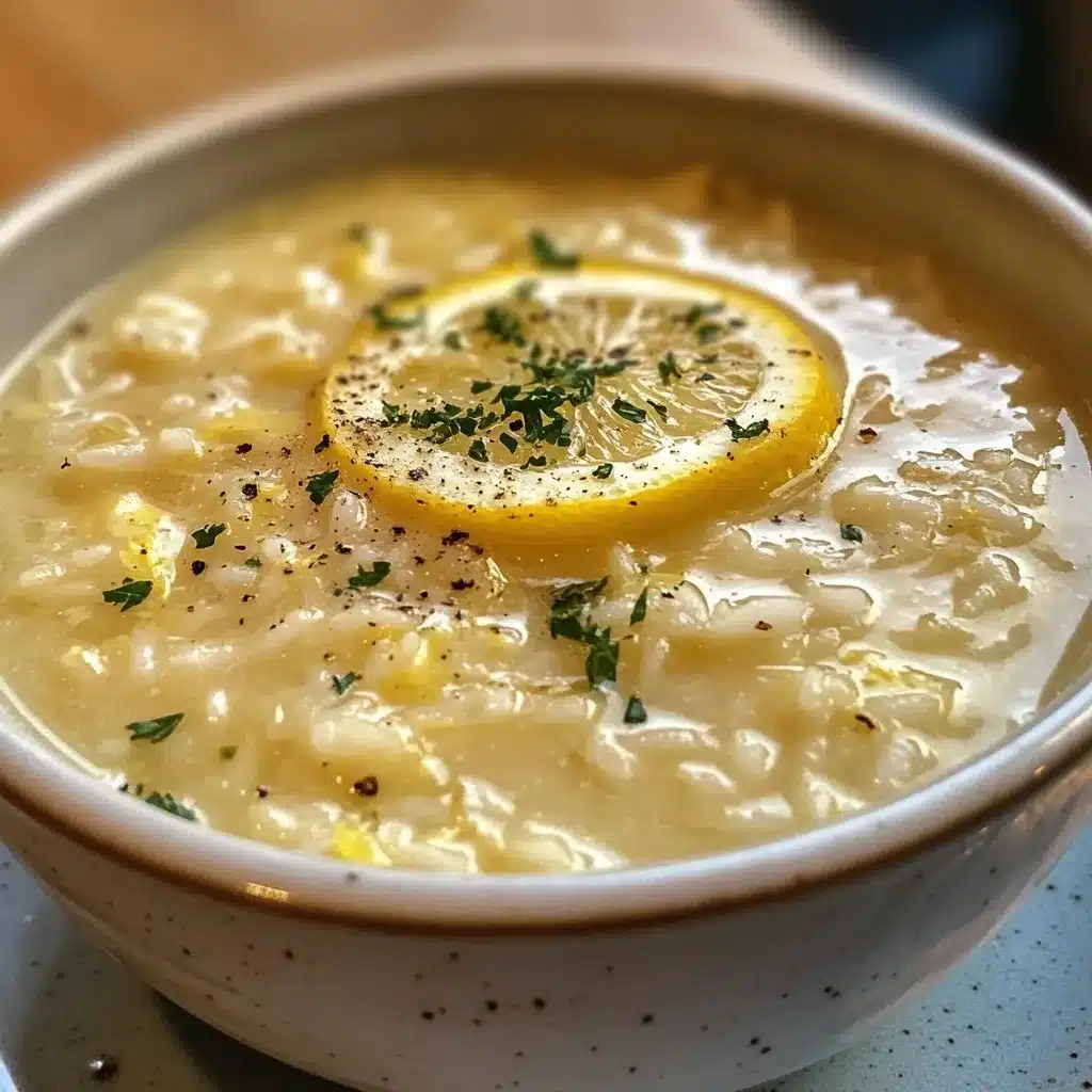 Lemon Rice Soup Recipe – 5 Easy Steps to Tangy Comfort 7 Lemon rice soup recipe in a steaming bowl with creamy texture