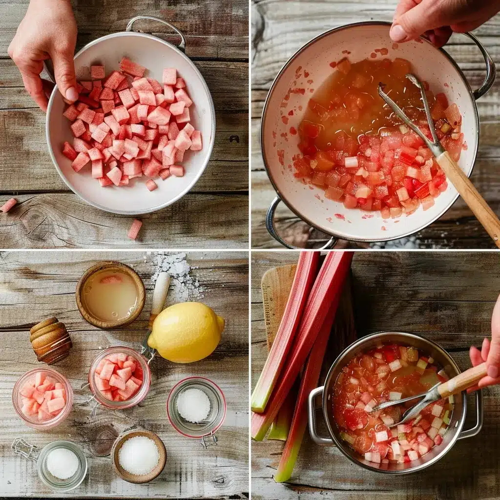 Easy Rhubarb Compote Recipe: Sweet & Tart in 10 Minutes 9 Ingredients for rhubarb compote recipe on a counter