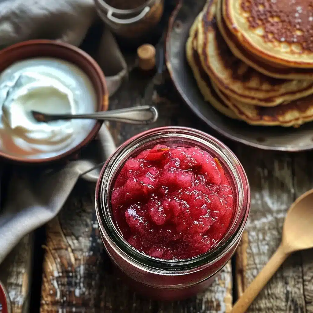 Easy Rhubarb Compote Recipe: Sweet & Tart in 10 Minutes 11 Rhubarb compote served on pancakes and yogurt
