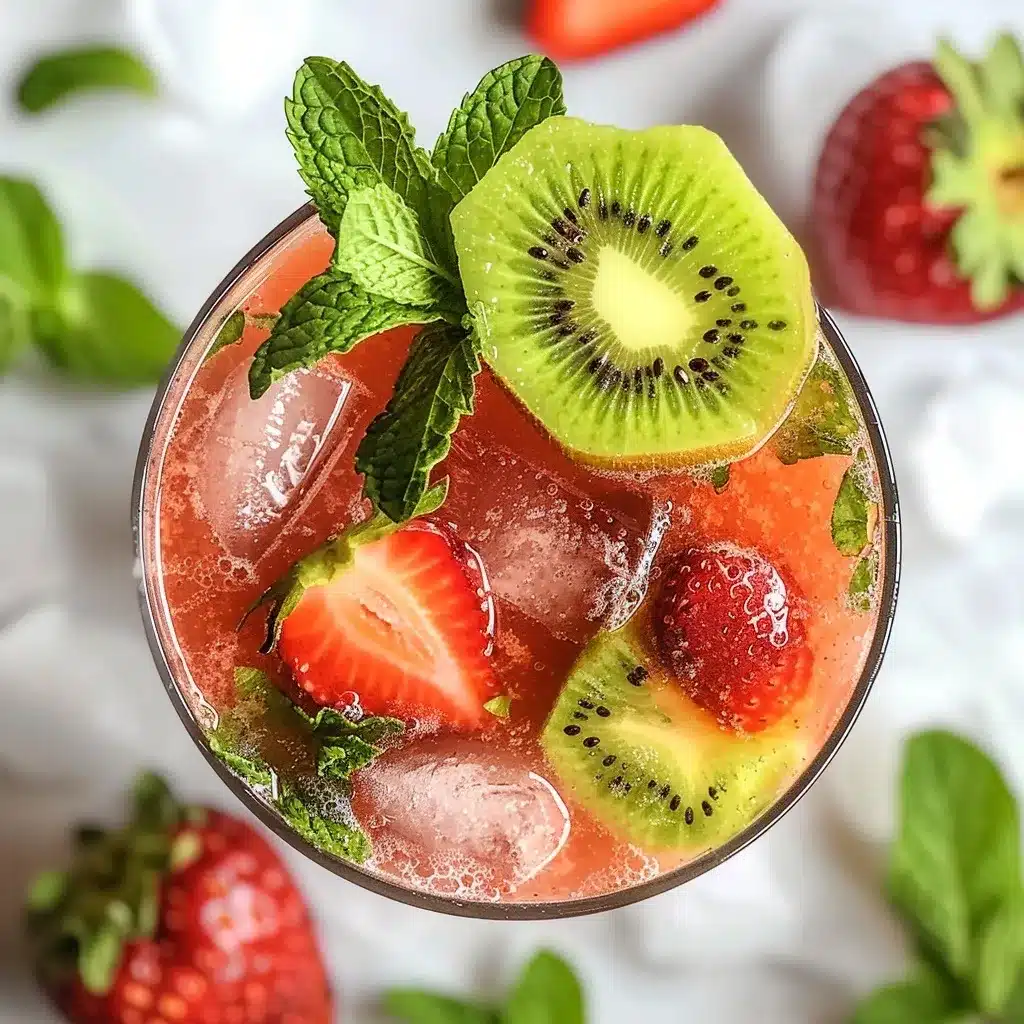 Strawberry Kiwi Refresher Mocktail Recipe– Irresistibly Healthy & Easy 6 strawberry kiwi refresher mocktail recipe served with fruit slices