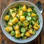 Pineapple Cucumber Salad Recipe: Quick, Juicy, and Surprisingly Addictive 7 finished pineapple cucumber salad recipe in a white bowl