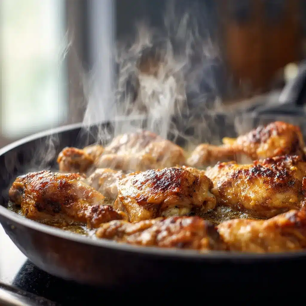 Crispy Bang Bang Chicken Bowl Recipe – 1 Epic Flavor Hit 11 Crispy chicken cooking in skillet for Bang Bang Chicken Bowl