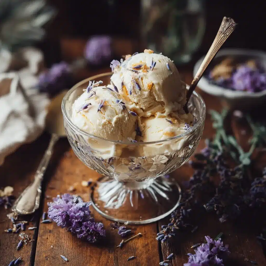 Honey Lavender Ice Cream – Amazing 3-Step Recipe You’ll Love 7 honey lavender ice cream in vintage bowl