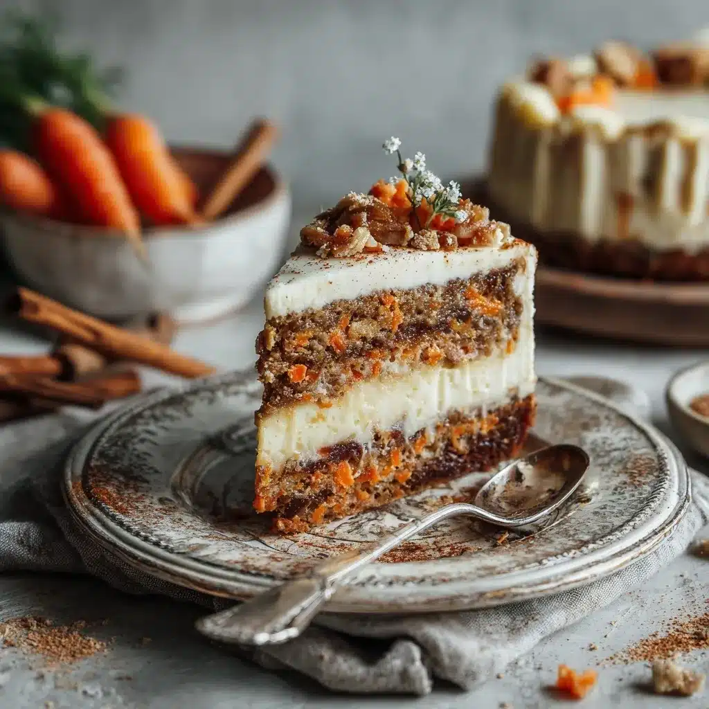 Carrot Cake Cheesecake – The Ultimate Dessert Mashup 15 Finished carrot cake cheesecake topped with frosting and pecans