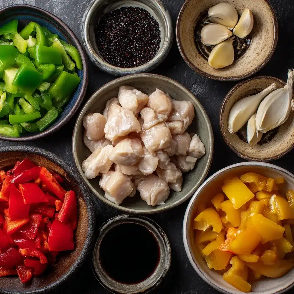 Ingredients for black pepper chicken recipe Ingredients for black pepper chicken recipe