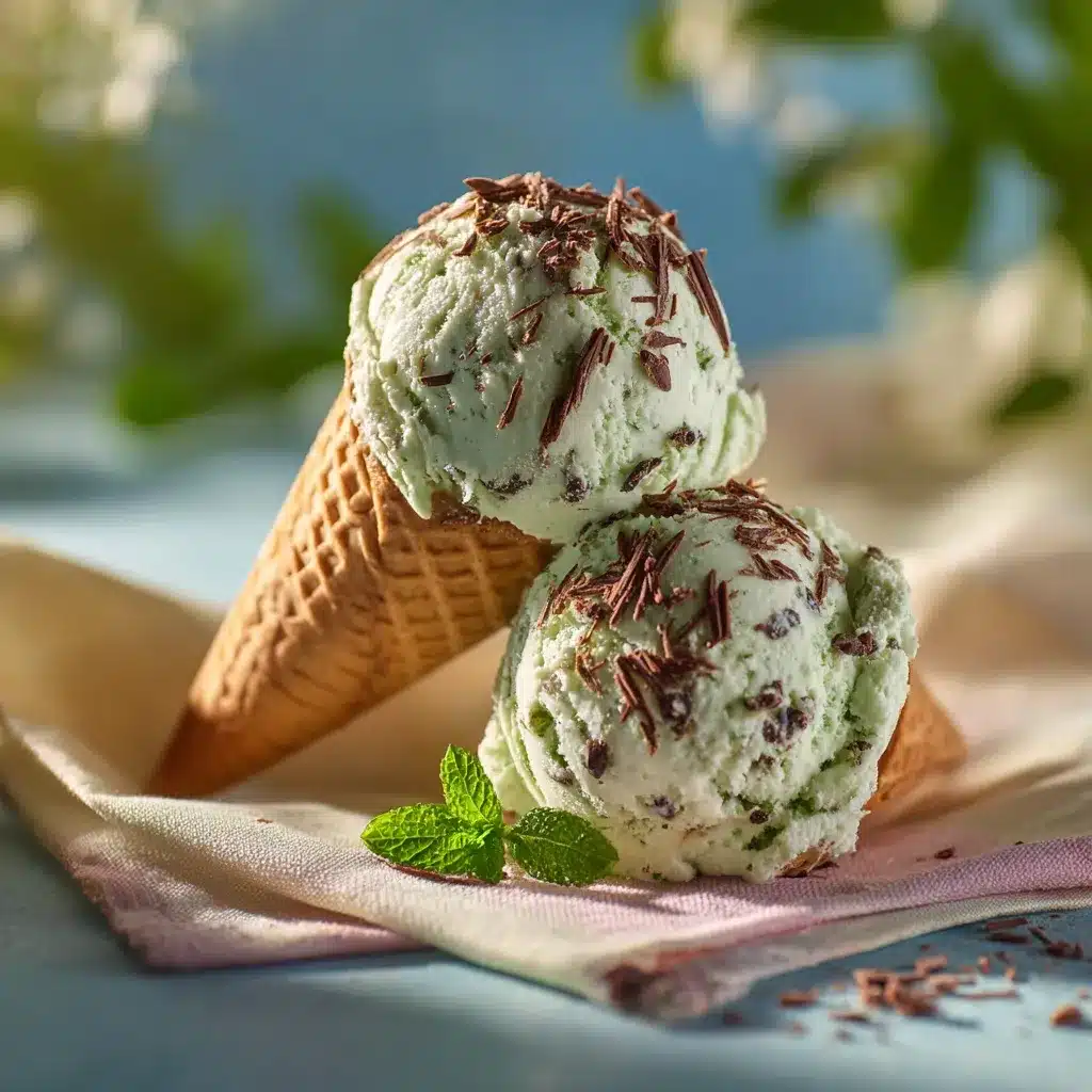 Mint Chocolate Chip Ice Cream Recipe: 5 Easy Steps for Perfect Results 18 Mint Chocolate Chip Ice Cream in a waffle cone