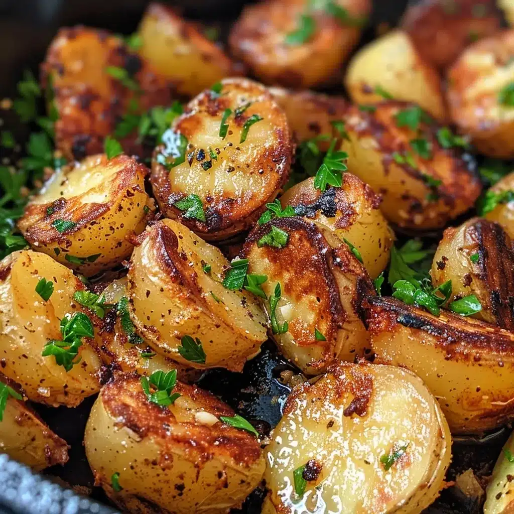 Garlic Butter Chicken And Potatoes Skillet – 5 Reasons It’s The Ultimate Comfort Food 16 Golden baby potatoes with garlic butter and rosemary in skillet