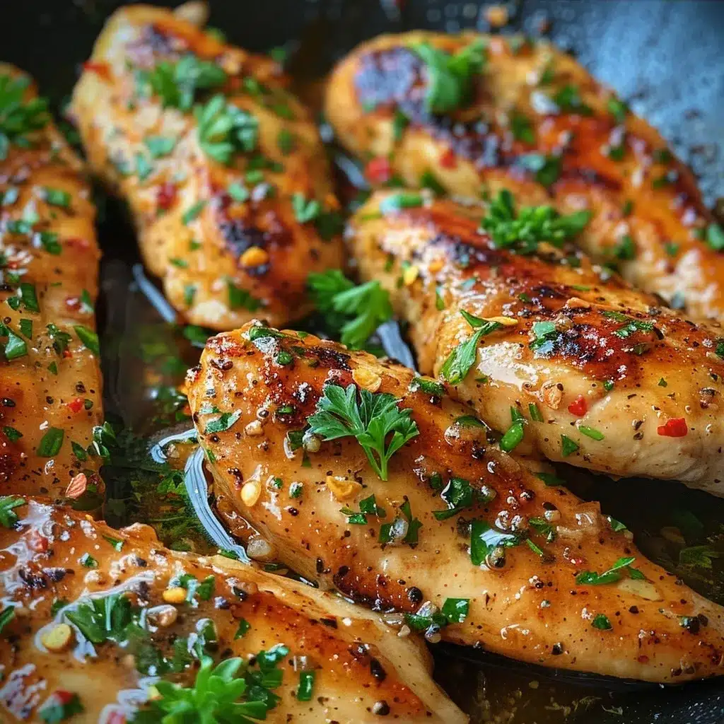 Garlic Butter Chicken And Potatoes Skillet – 5 Reasons It’s The Ultimate Comfort Food 15 Close-up of juicy garlic butter chicken thigh glazed with sauce