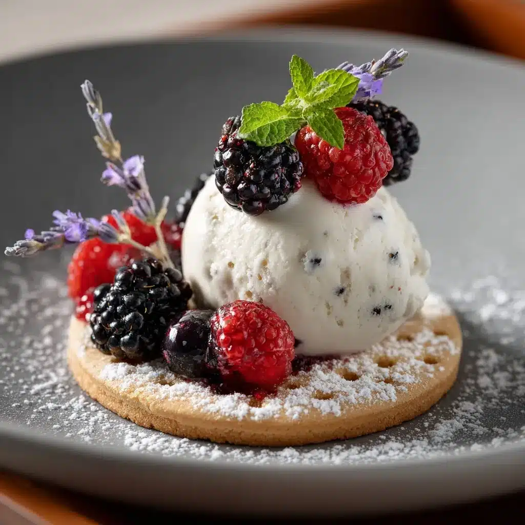 Honey Lavender Ice Cream – Amazing 3-Step Recipe You’ll Love 9 serving honey lavender ice cream with berries