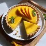 Mango Curd Tart Recipe – Tropical Dessert Made Easy 10 Fresh mango curd tart Recipe with a cut slice and mint garnish