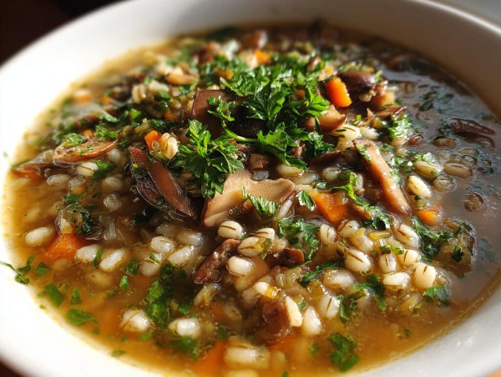 polish mushroom barley soup