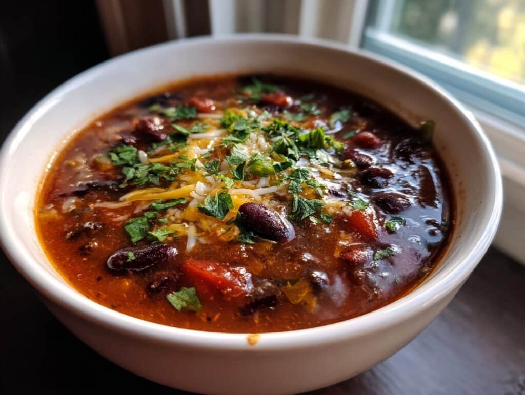 three bean chili soup